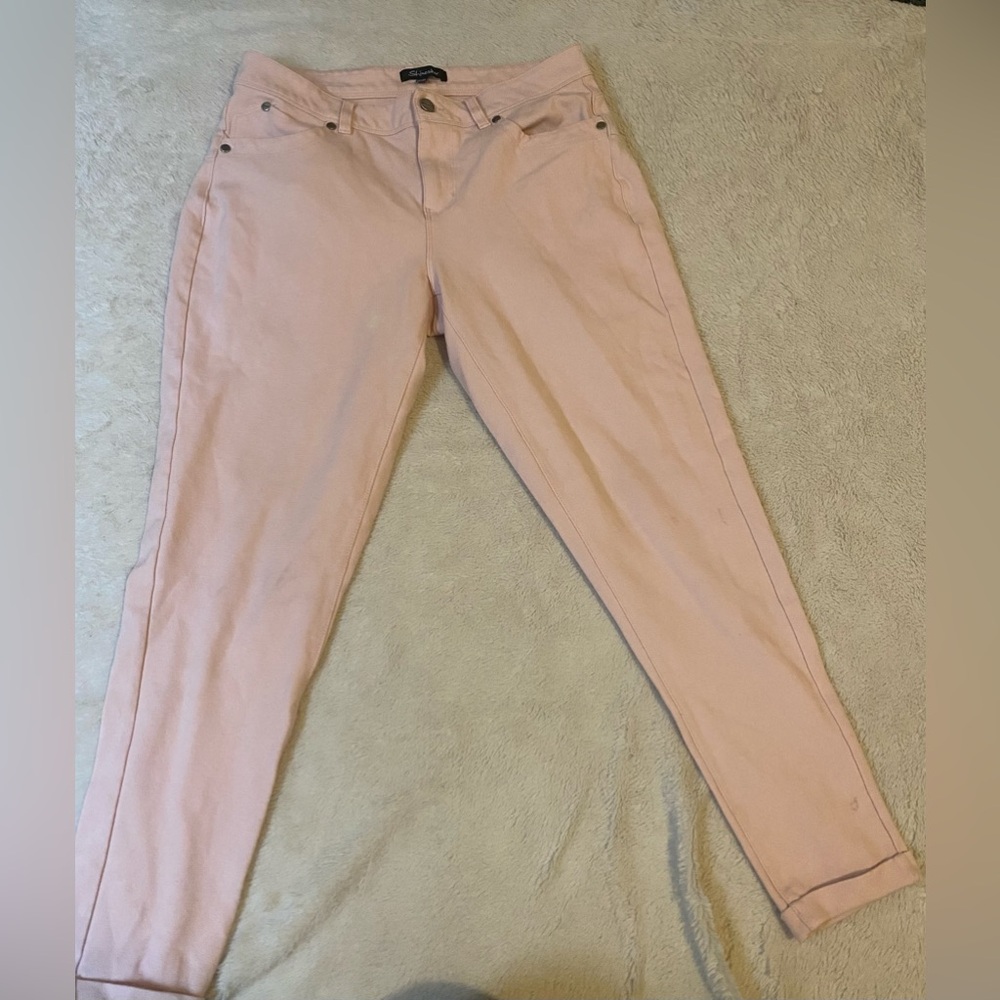 Light Pink ShineStar Skinny Jeans-Stretch